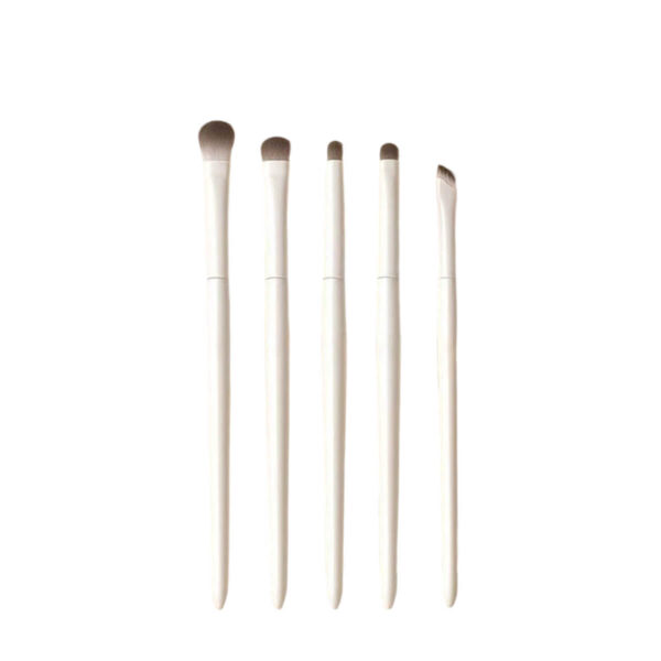 5 Pcs professional eye makeup brush set with white handles