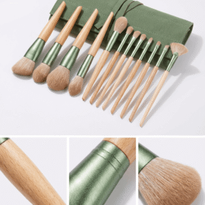 Close up of soft vegan synthetic bristles for sensitive skin makeup application