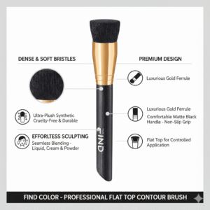 Close-up of dense synthetic bristles on the FIND COLOR professional sculpting tool