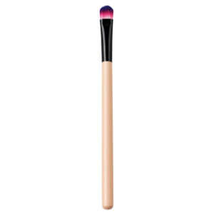 Professional precision concealer brush with birch wood handle and colorful bristles