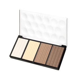 Front view of the 4-color contour and highlight powder palette with mirror