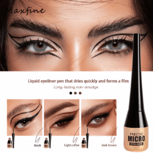 Close up of Maxine light coffee brown liquid eyeliner fine tip applicator