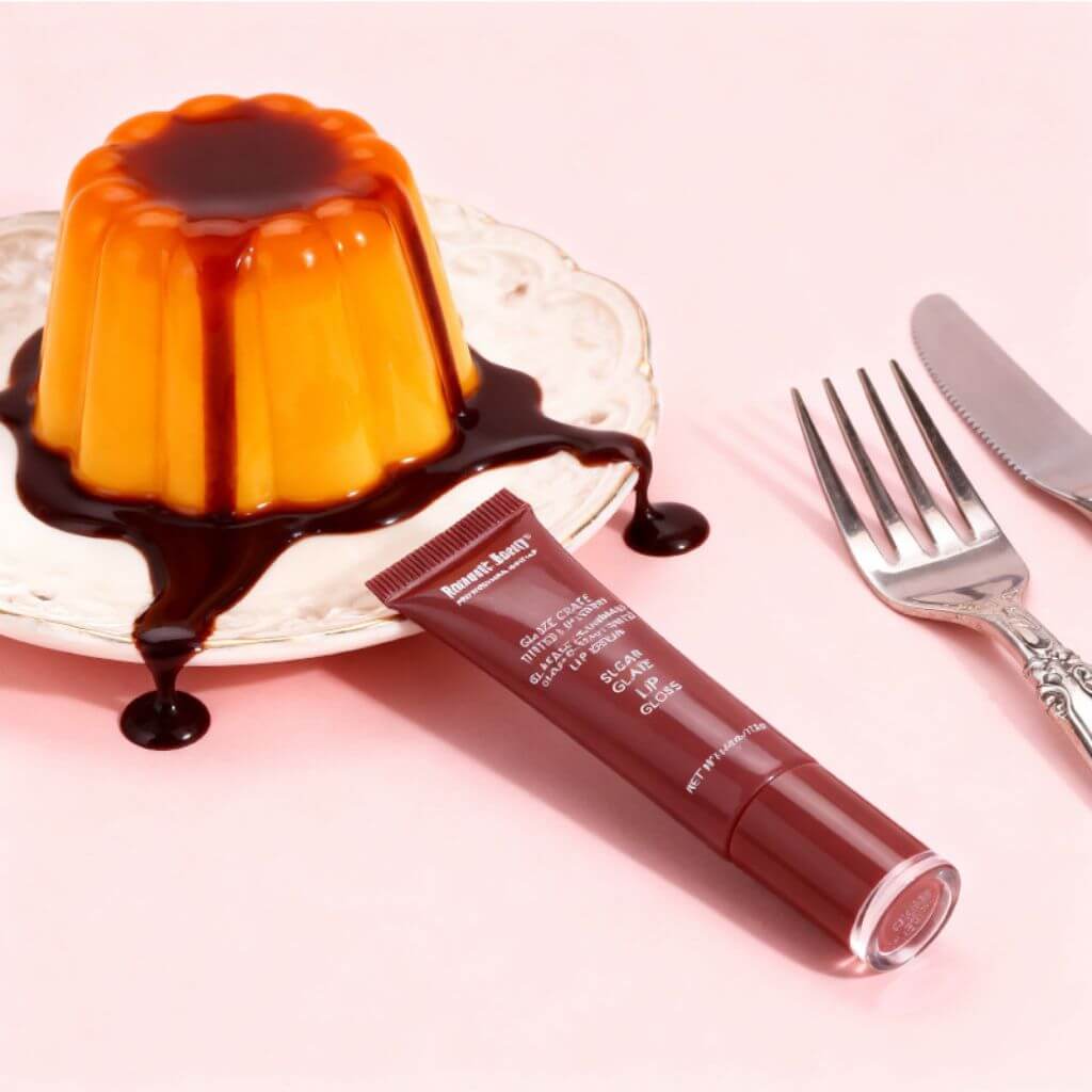 Ingredient list and branding on the back of lip glaze box