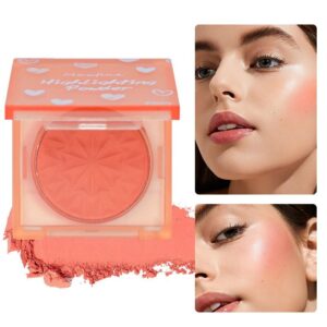 Model wearing MAXFINE radiant glow highlighter and product packaging