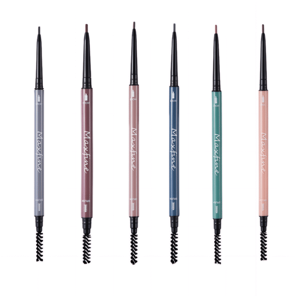 Maxine 6-piece ultra-fine eyebrow pencil set with dual-ended tips