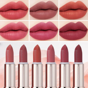 6-piece Romantic Beauty matte lipstick set in various pink and red shades